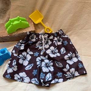 Koala Kids Swim Trunks Hawaiian Print Netted Liner Elastic Waist